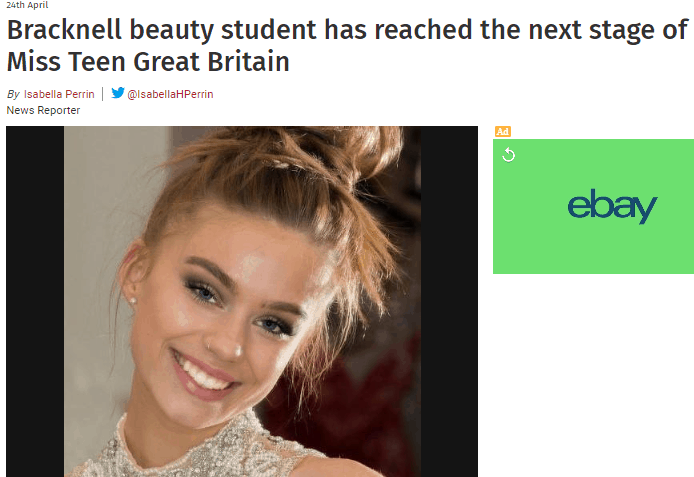 Miss Teen GB Semi-Finalist, Louise, has made her local headlines!
