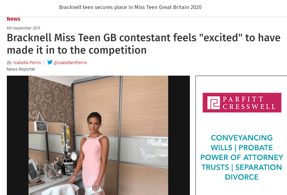 Miss Teen Great Britain Semi-Finalist - Charlie!