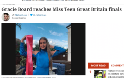 Miss Teen Bedfordshire, Gracie, has made her local headlines!